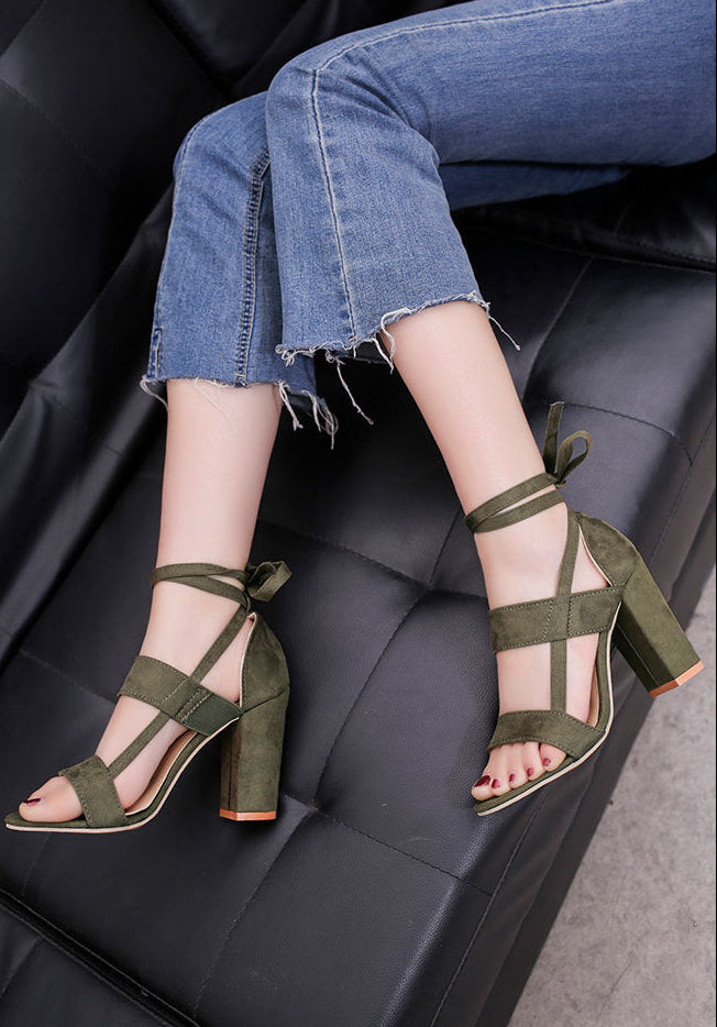 Cross Strap High Heel Shoes