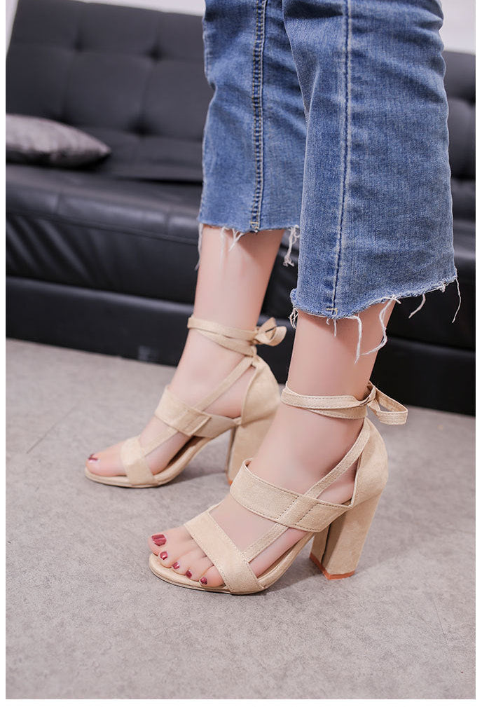 Cross Strap High Heel Shoes