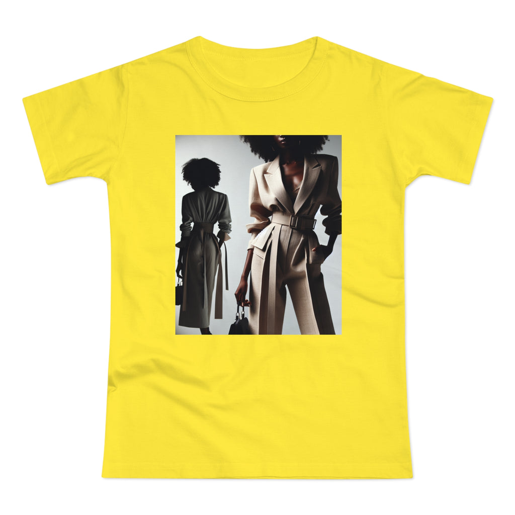 BELLA Pretty Doll World Boss Tee with colorful print on a casual cotton T-shirt, displayed on a flat lay.