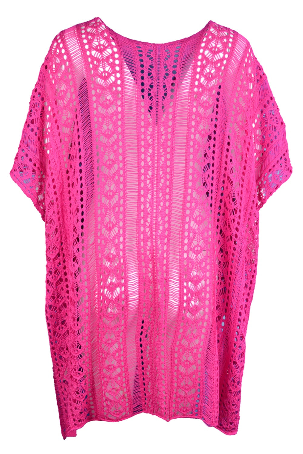 BELLA trendsi cutout V-neck cover-up with tassel details, lightweight and stylish for beach or poolside wear.