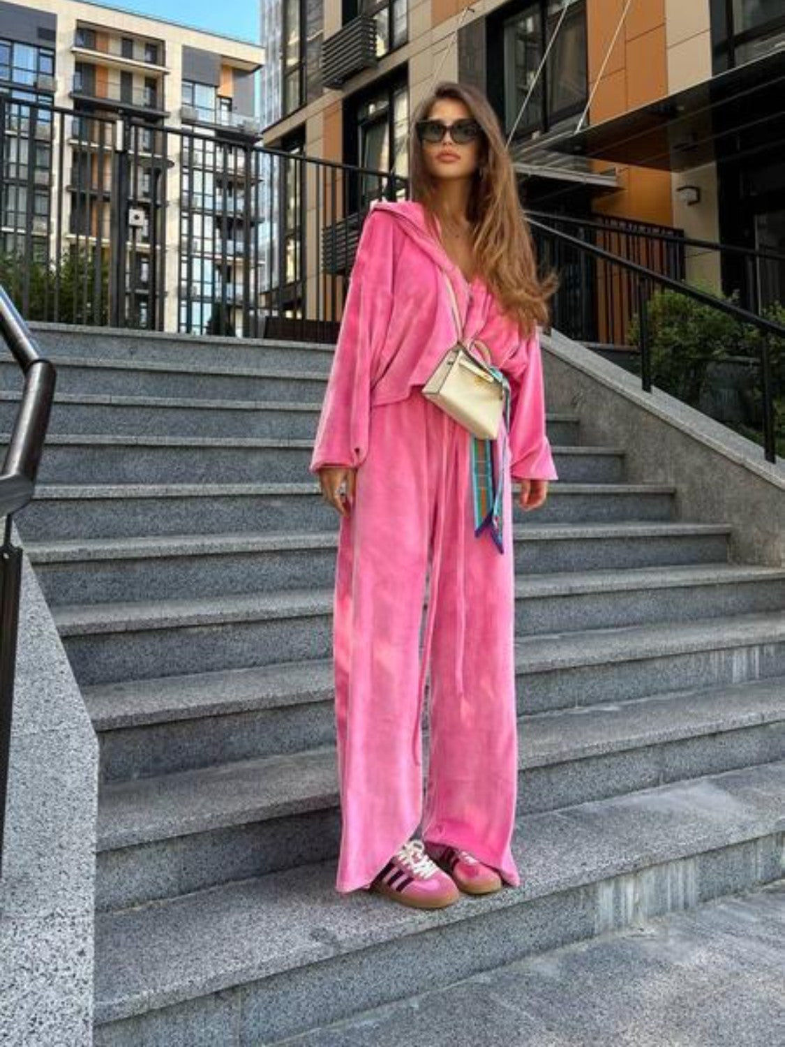 BELLA Trendsi hooded jacket and pants set featuring a stylish, comfortable matching outfit for casual wear.