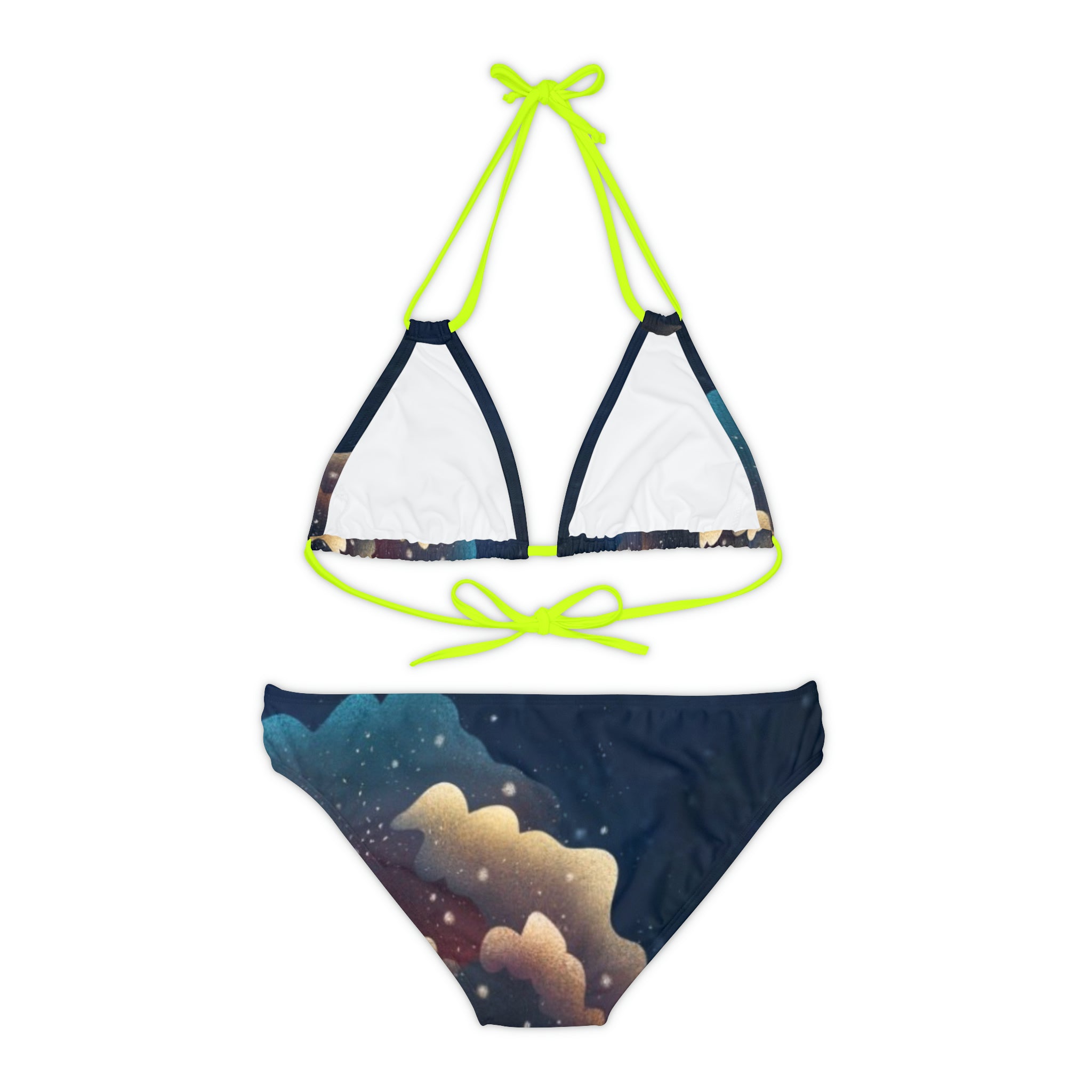 BELLA BLA Saturn Strappy Bikini Set with colorful print, featuring multiple straps and a stylish design for beachwear.