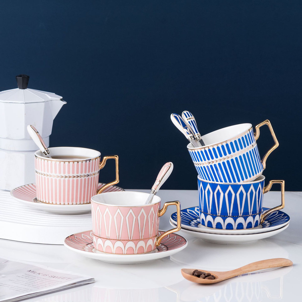 Ceramic Coffee Cups and Saucers