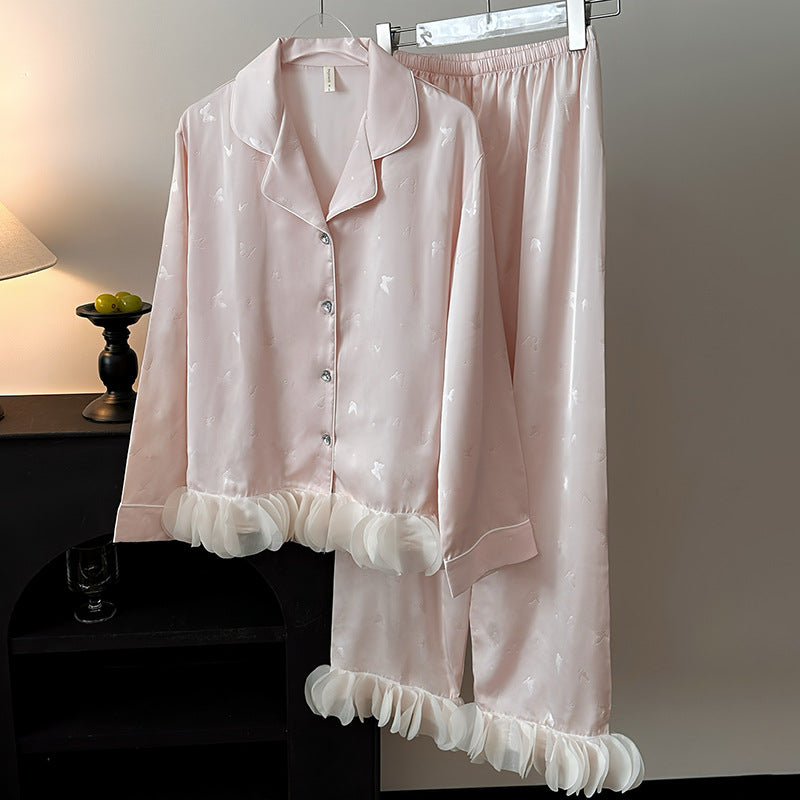 Ruffled Ice Silk Set