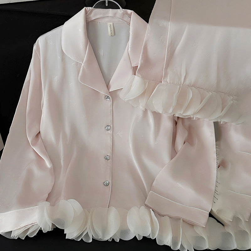 Ruffled Ice Silk Set