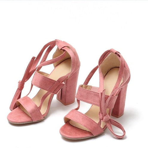 Cross Strap High Heel Shoes