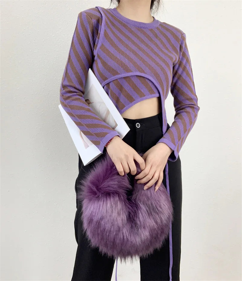 Round Fluffy Clutch