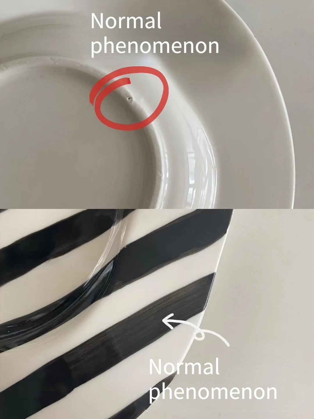Ceramic Plate Dot Stripe Wave Shape