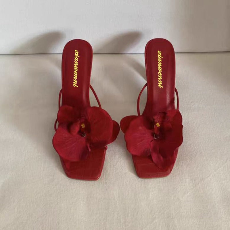 Flower Toe High Heels