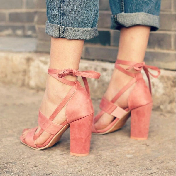 Cross Strap High Heel Shoes
