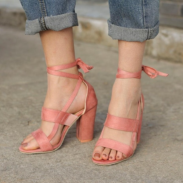 Cross Strap High Heel Shoes