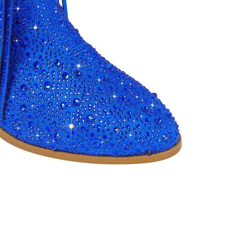 Rhinestone Long Fringe Boots