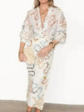 Print Shirt and Skirt Long Set7