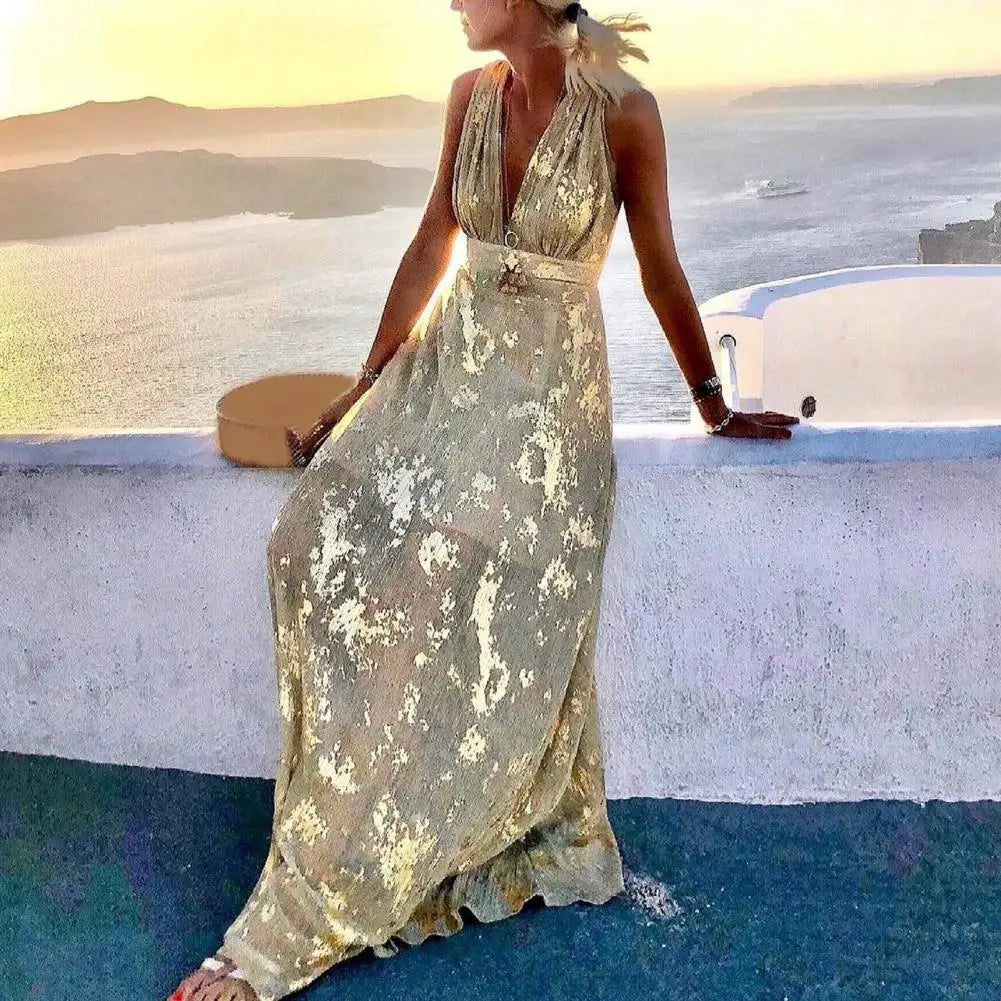 Bronzer Clothes V Neck Bronzing Dress – Shop Bellabla
