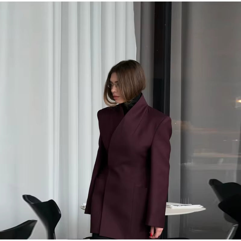 Elegant Waisted V-Neck Coat