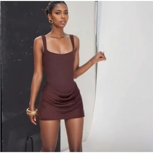 Pleated Mini Dress