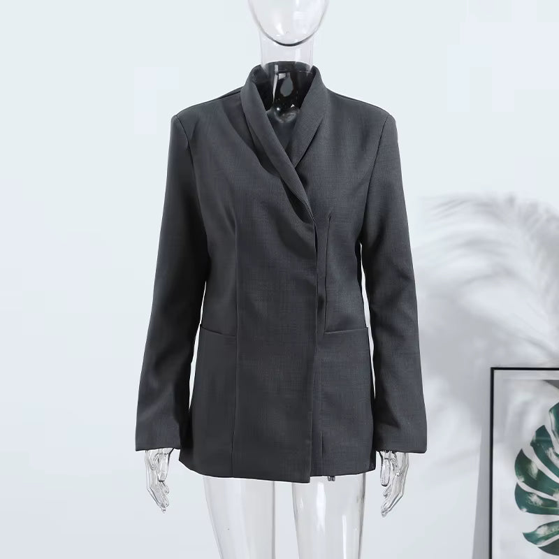 Elegant Waisted V-Neck Coat