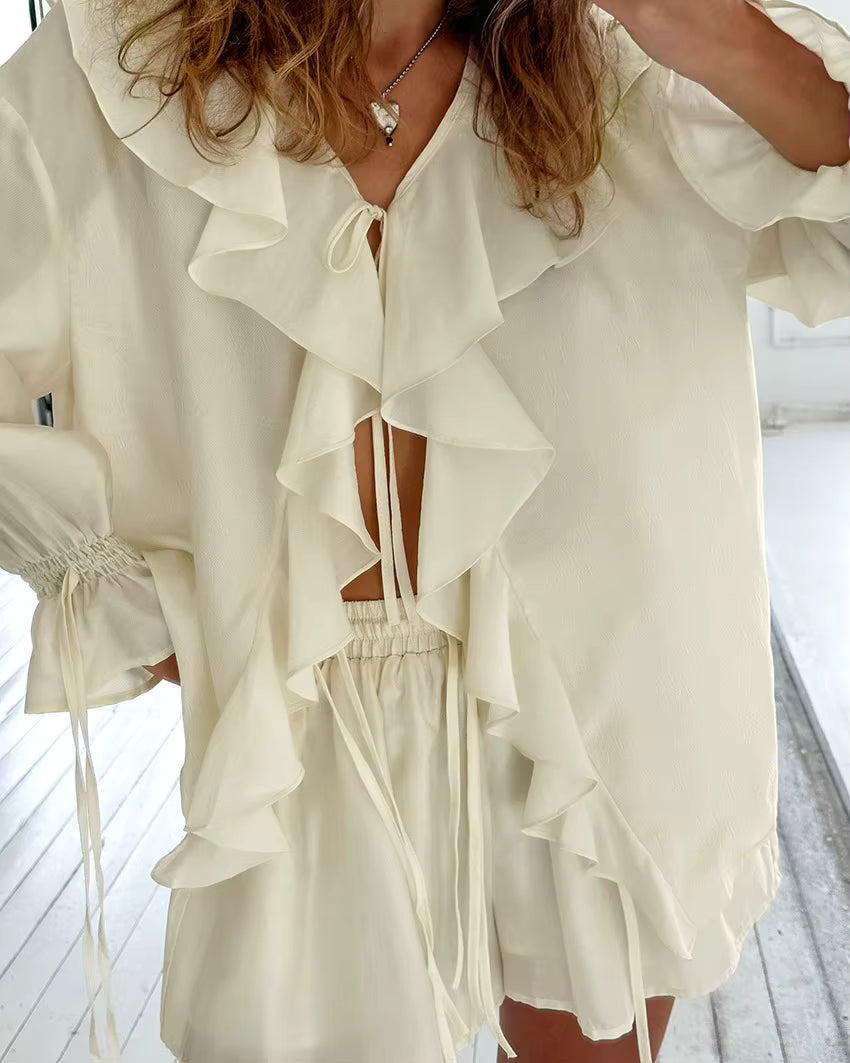 Two-piece Ruffled Loose Set