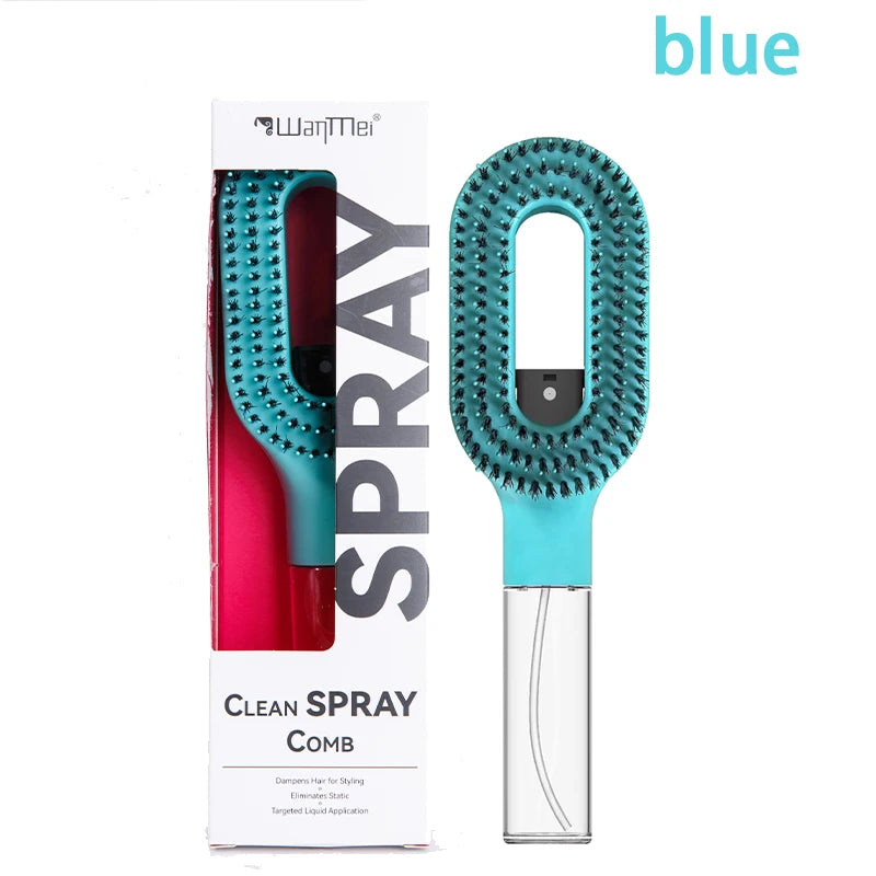 Green Color 2-in-1 Spray Hair Brush Comb for Detangling & Massage