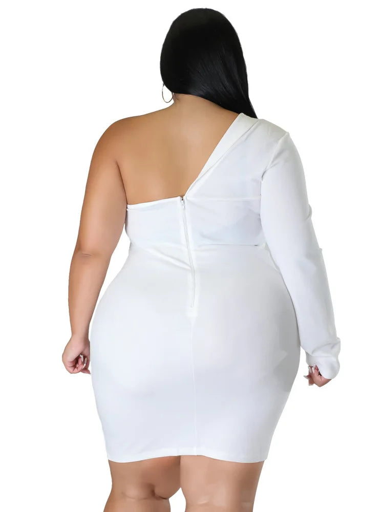 Plus-Size Single Sleeve Dress