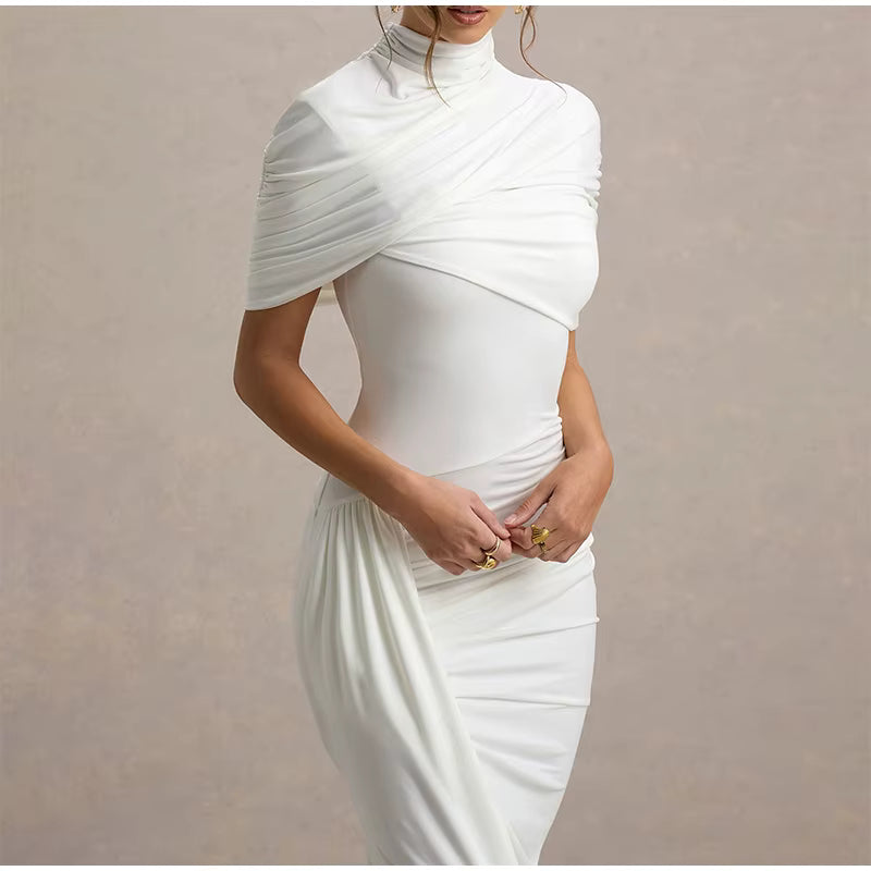 Elegant Pleated Maxi Dress