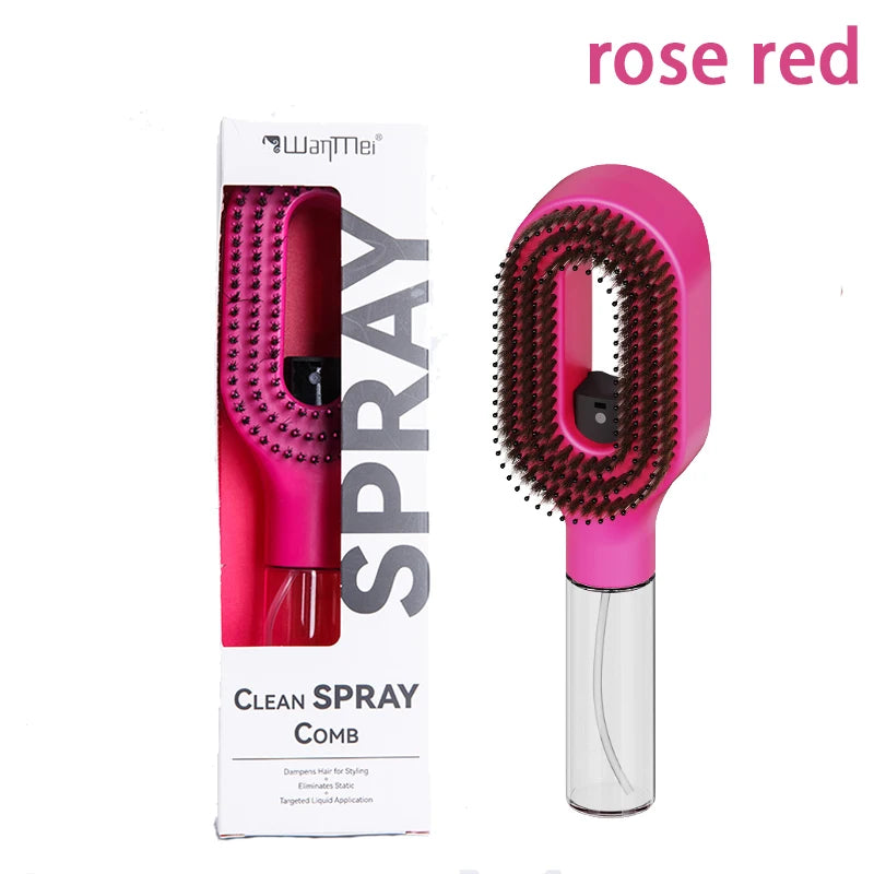 Red Color 2-in-1 Spray Hair Brush Comb for Detangling & Massage