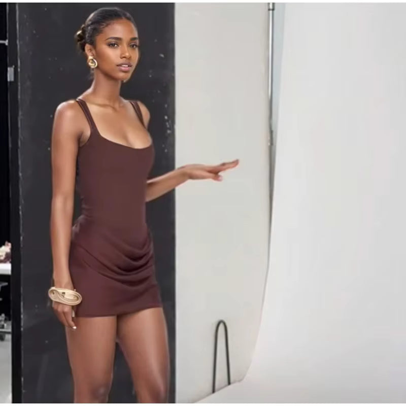 Pleated Mini Dress