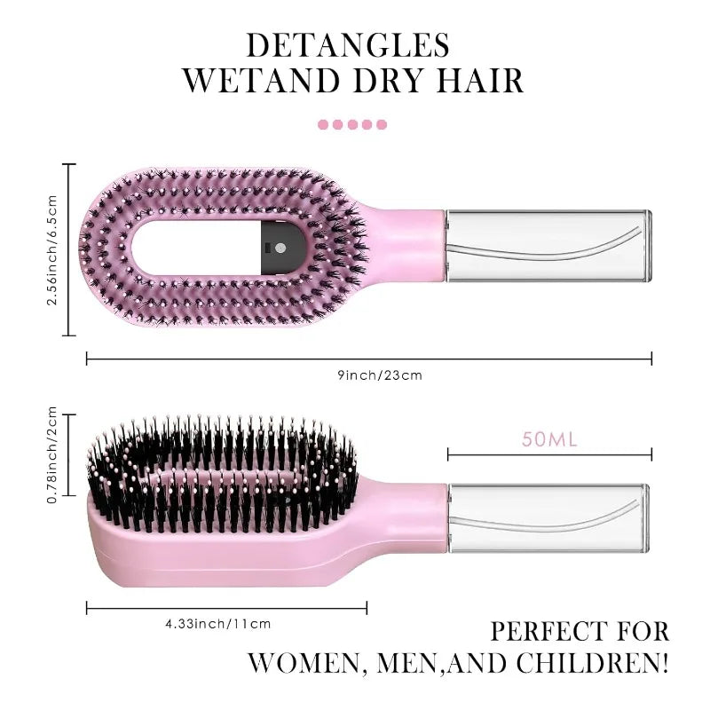 2-in-1 Spray Hair Brush Comb for Detangling & Massage