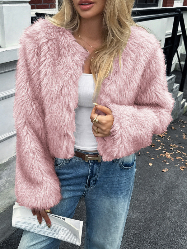 Casual Solid Color Sweater Coat