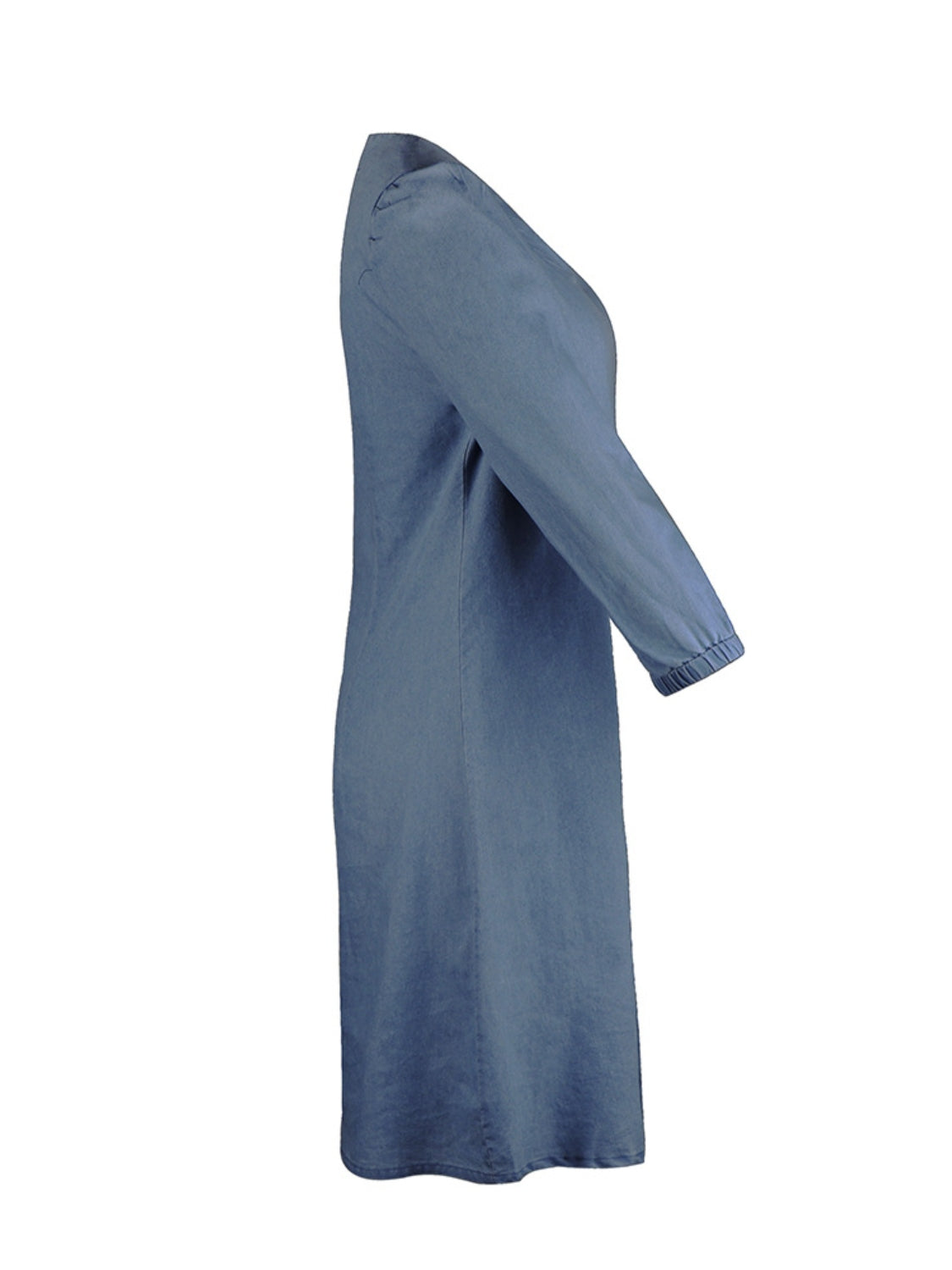 Bella Trendsi full size v-neck half sleeve dress in soft fabric, shown on a model with a relaxed fit and stylish design.
