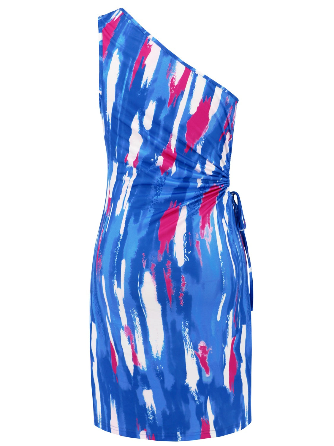 BELLA trendsi cutout printed sleeveless mini dress featuring bold patterns and a stylish, modern design.