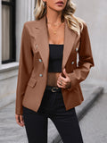 BELLA Ivy Lane button-up blazer with a collared neck, featuring a tailored fit and classic style, shown in a versatile fabric.