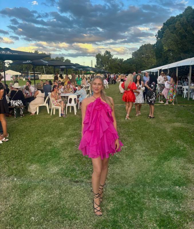 Halterneck 3D Flower Short Dress