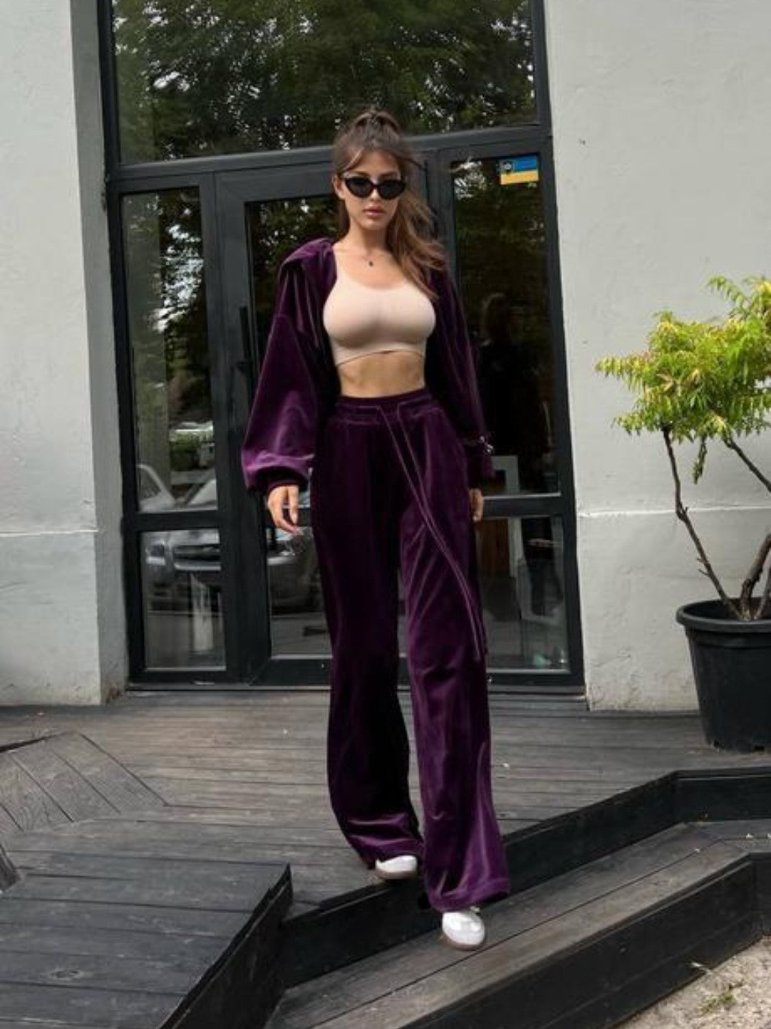 BELLA Trendsi hooded jacket and pants set featuring a stylish, casual design in a coordinated fabric, perfect for everyday wear.