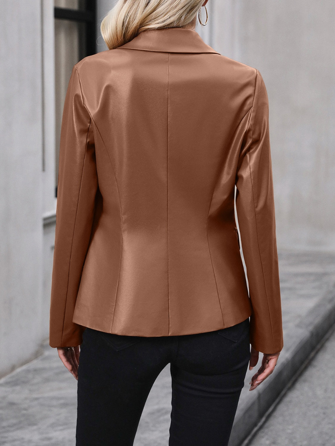 BELLA Ivy Lane button-up blazer with collared neckline, tailored fit, and trendy style, shown in the product image.