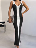 Contrast wide strap slit midi dress by BELLA BLA featuring a stylish slit and elegant design, perfect for trendy occasions.
