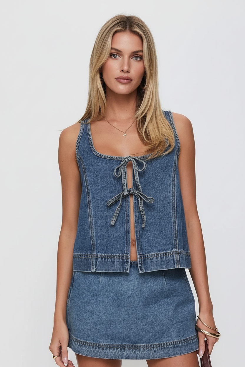 Tank and Skirt Denim Set