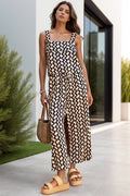 Printed square neck top and pants set by BELLA, featuring a stylish coordinated outfit with a square neckline and trendy design.