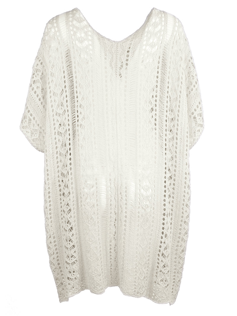 BELLA trendsi cutout V-neck cover-up with tassel details, lightweight and stylish for beach or poolside wear.