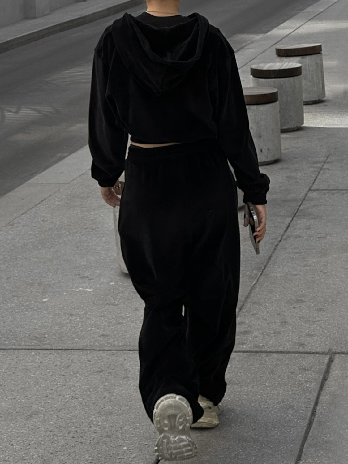 BELLA BLA Zip Up Hoodie and Pocketed Pants Set in trendy casual style, featuring a zip hoodie and matching pocketed pants.