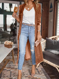 BELLA BLA open front long sleeve coat from trendsi, featuring a stylish design with long sleeves and a relaxed front opening.