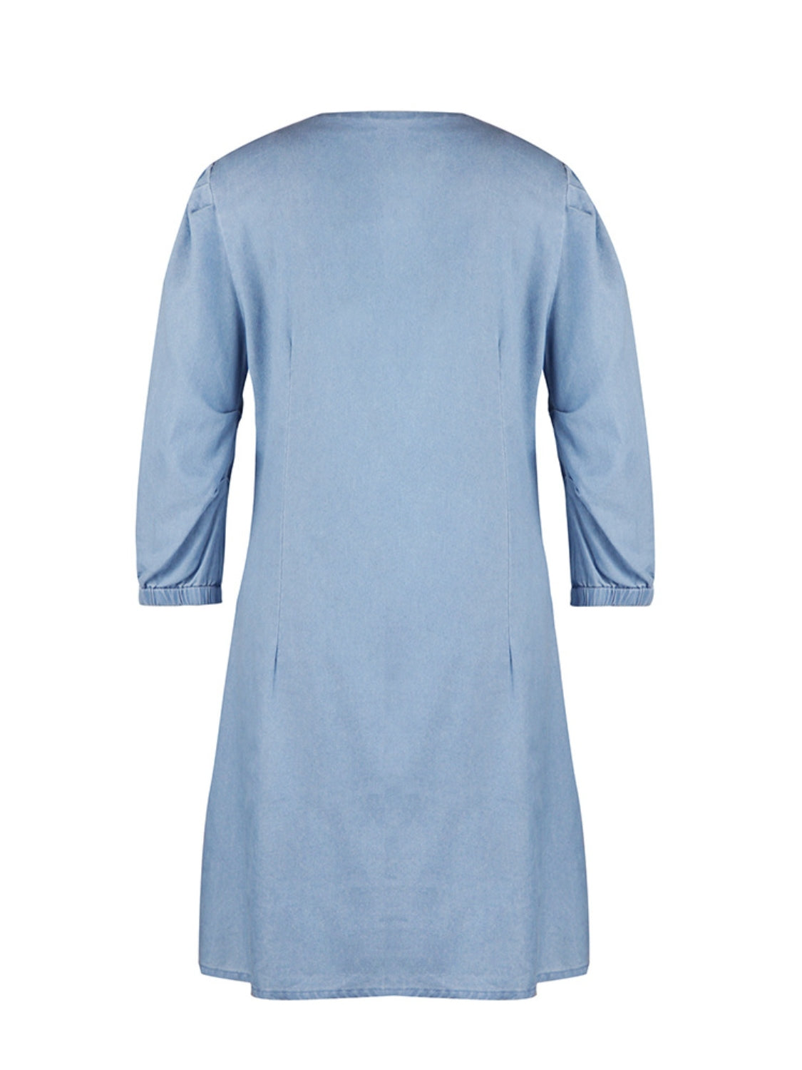 Full size BELLA V-neck half sleeve dress with a flowy fit, featuring a flattering V-neckline and casual short sleeves.
