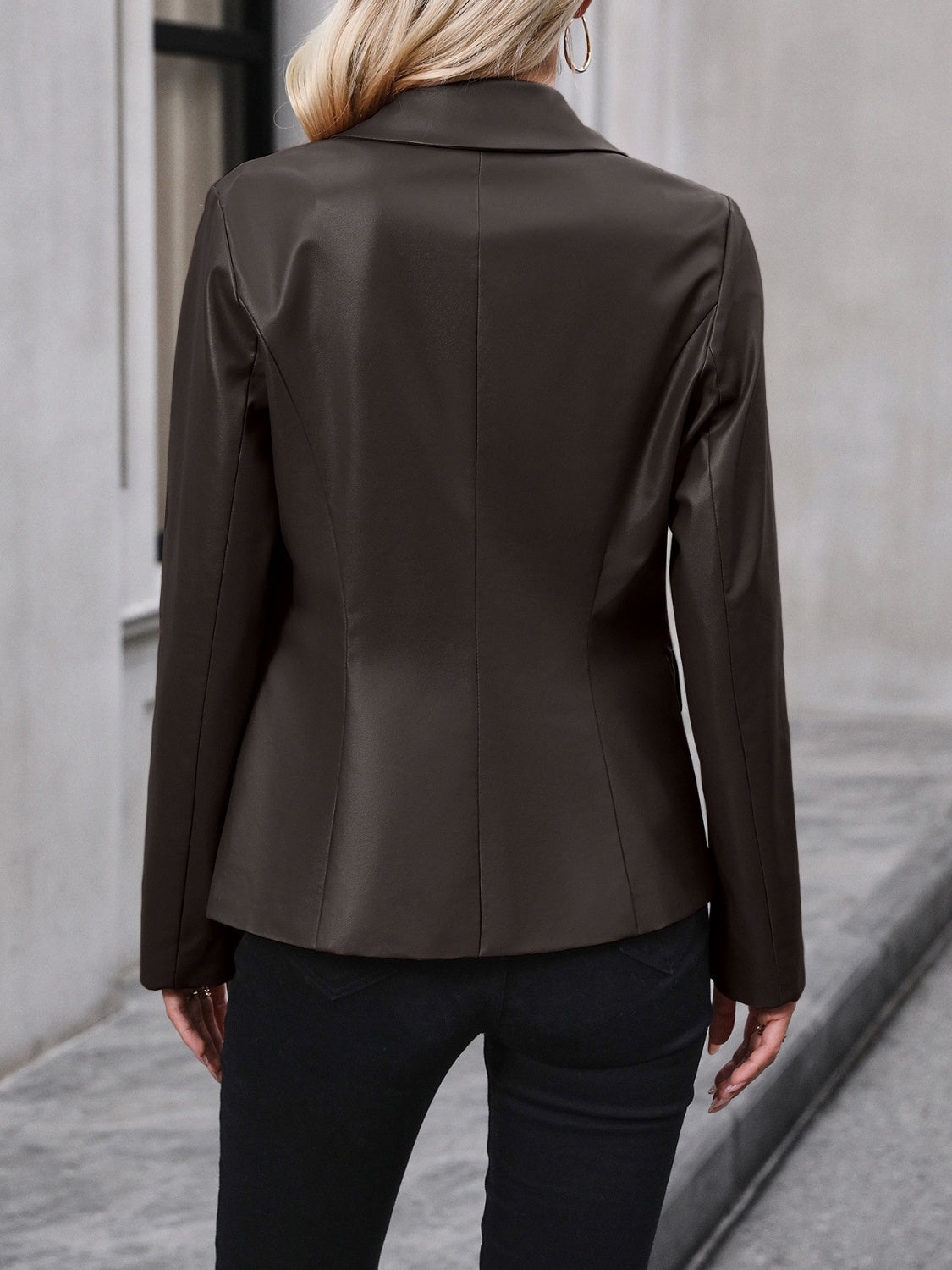 BELLA Ivy Lane button-up blazer with collared neck, tailored fit, featuring classic design and structured silhouette.
