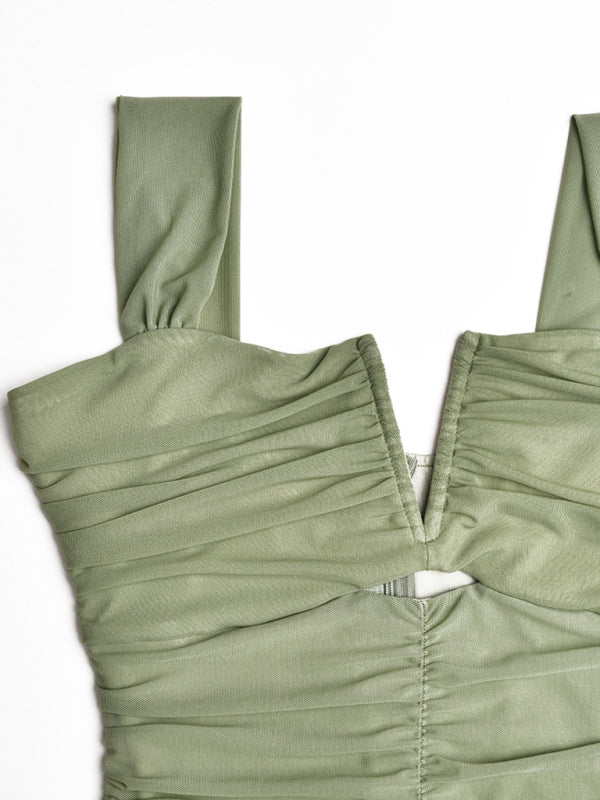 Pleated Fishtail Dress