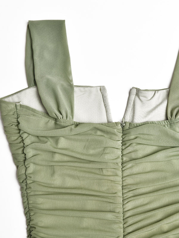 Pleated Fishtail Dress