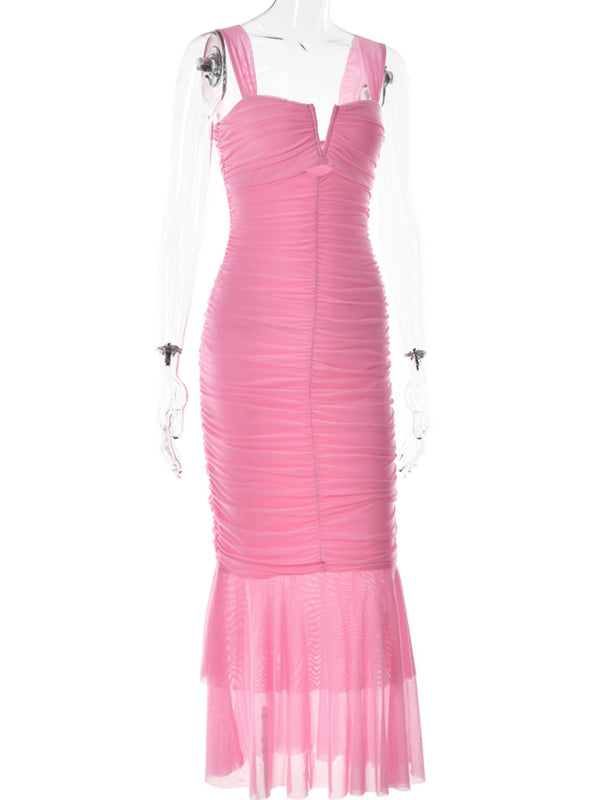 Pleated Fishtail Dress