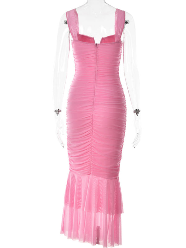 Pleated Fishtail Dress