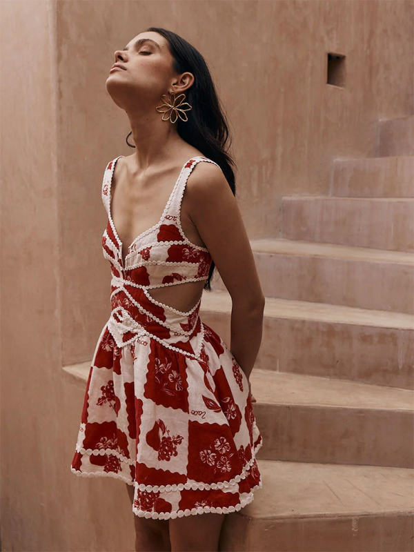 Positioning Print Dress