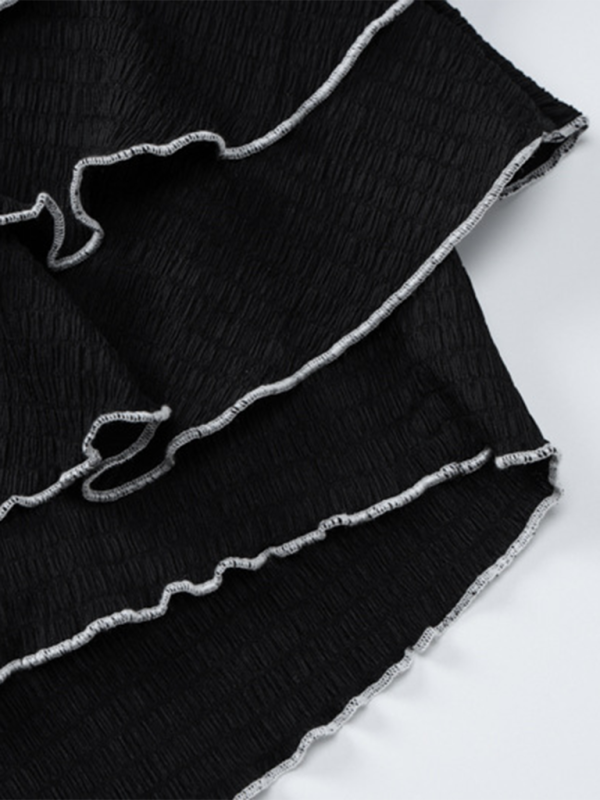 Tube Top Pleated Cake Skirt Set