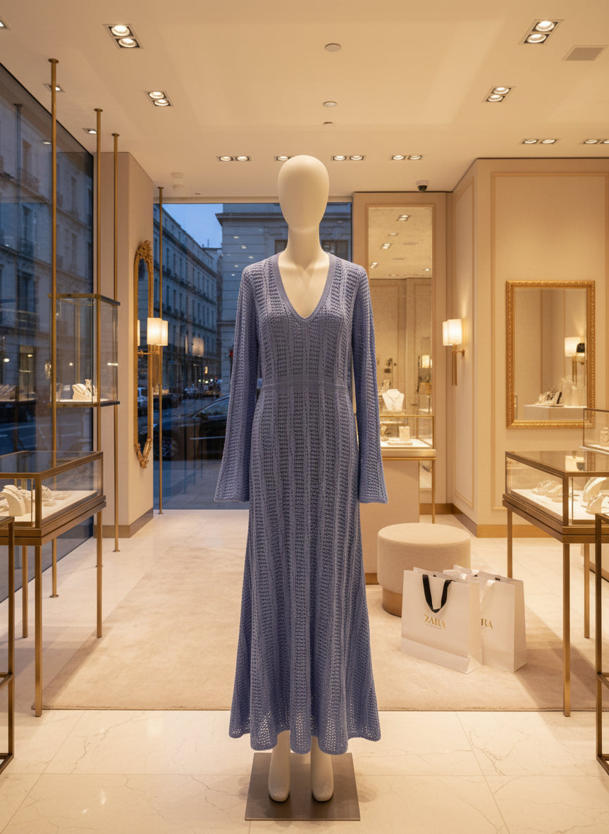 Vacation Long Sleeve Long Knit Dress